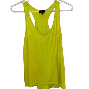 Women’s Neon Yellow Racerback Lightweight And Comfy Cotton Tank Top. Size XS.